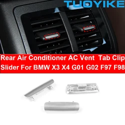 Car Rear AC Air Conditioner Vent Grille Control Ventilation Slider Clip Trim Chrome For BMW X3 X4 X3M X4M G01 G02 G08 F97 F98
