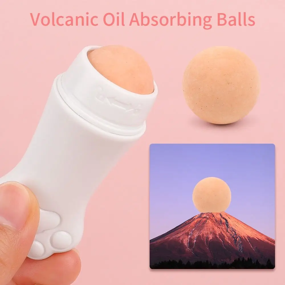 

New Cat Paw Volcanic Stone Oil Absorber Washable Removable Facial Oil Skin Care Tools Rose Stone Face Oil Absorbing Roller