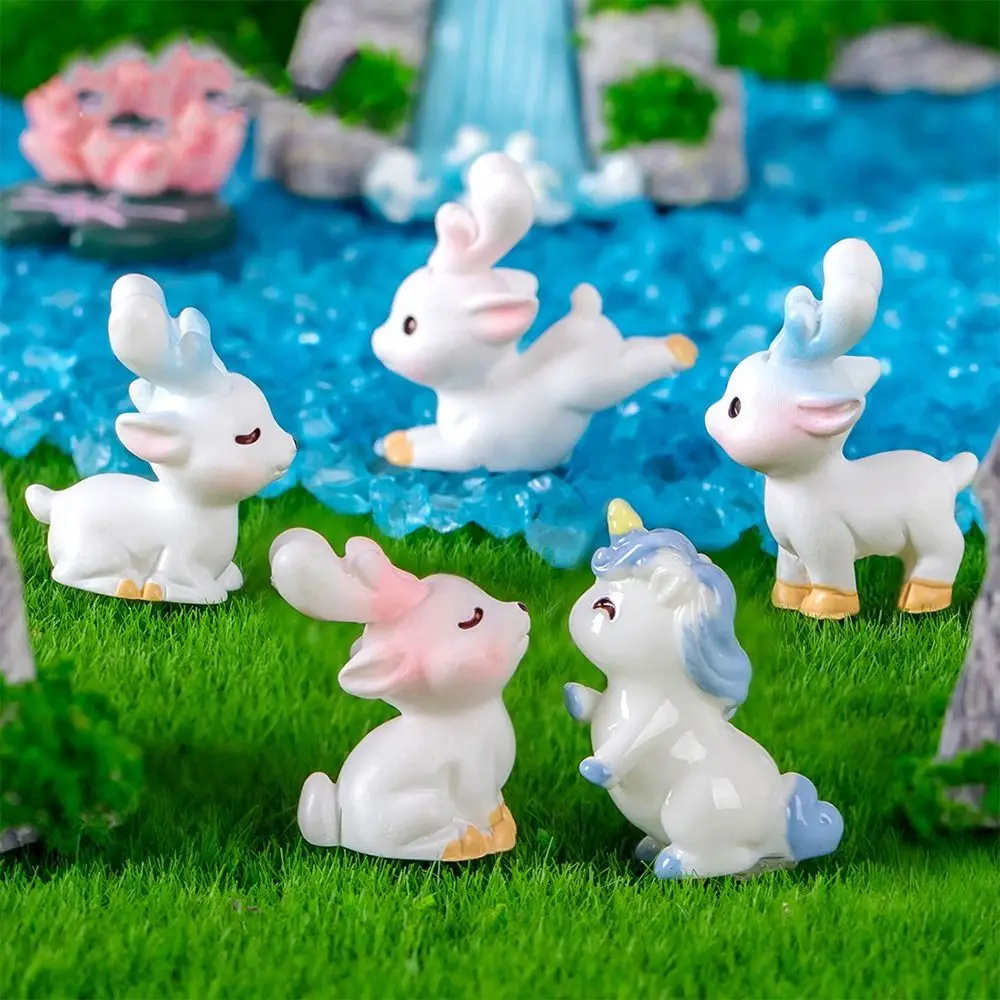 

Cartoon Sika Deer Figurines Mini Resin Crafts Elk Miniature Figurines Cute Realistic Deer Statue Desk Accessories