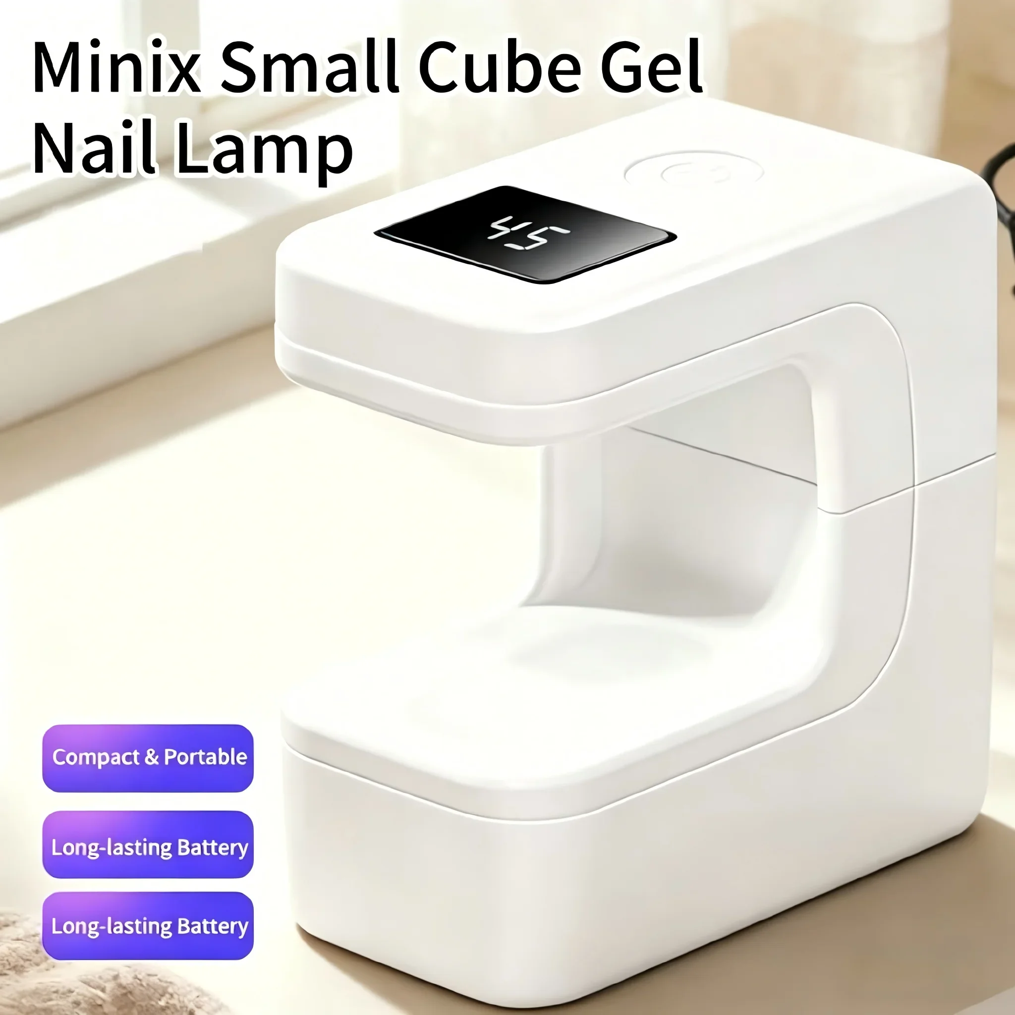 Portable Mini UV LED Nail Lamp, 60s Timer Fast Curing Gel Nail Dryer, No Tanning Single Finger Nail Light for DIY Manicure Home