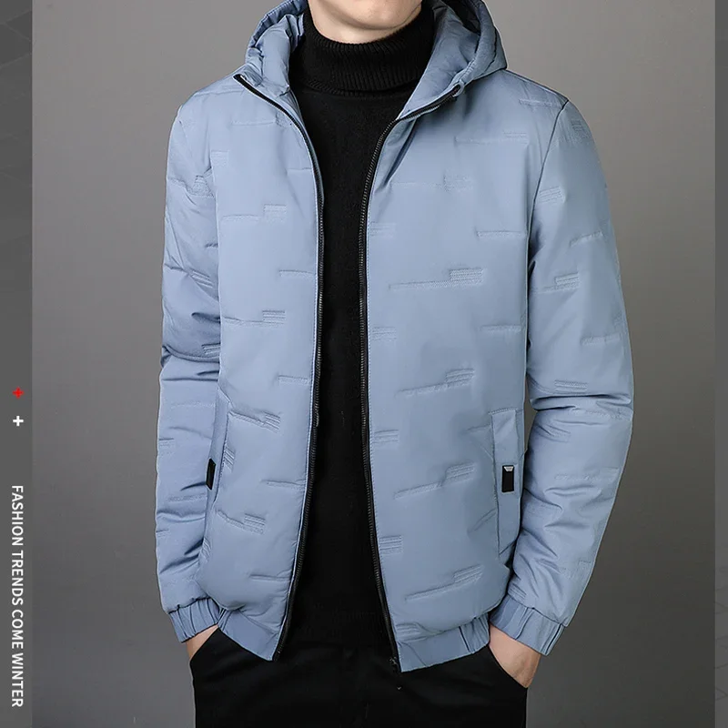 Autumn Winter Jacket Quilted Jacket Men with Hood Parkas Cotton Padded Jacket Men Fashion Clothing Zip Up Coats Korean Style