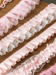 5Meter Pink Lace Ribbon Trimming For Party Dress Decor Fabric Handmade Material DIY Apparel Sewing Supplies Clothing Collar Cuff