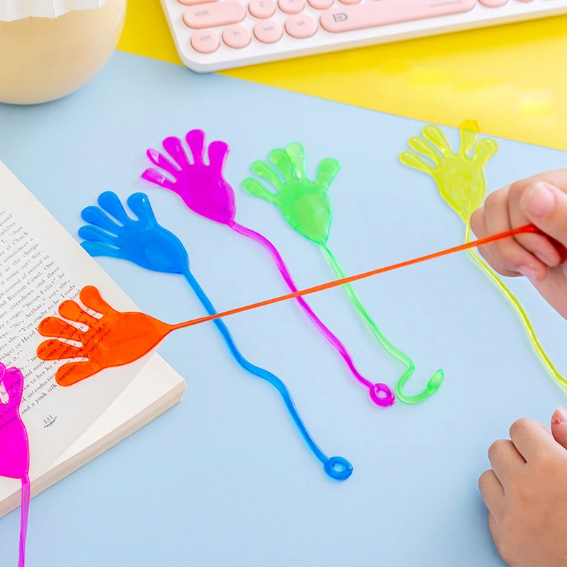 10 Pcs Kids Funny Sticky Hands Toy Palm Elastic Sticky Squishy Slap Palm Toy Kids Novelty Gift Party Favors Supplies