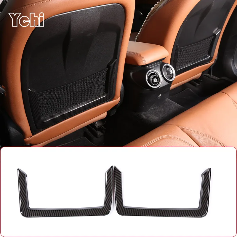 ABS Carbon Fiber For Alfa Romeo Giulia 2017 2018 2019 2020 Color Car Seat Back Net Frame Trim Car Interior Accessories