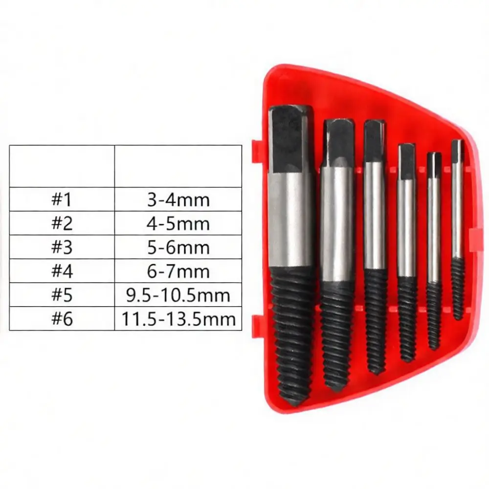 Heavy Duty Screw Extractor Broken Bolt Remover Damaged Fastener Removal Tool Kit High Speed Steel Hardware Repair