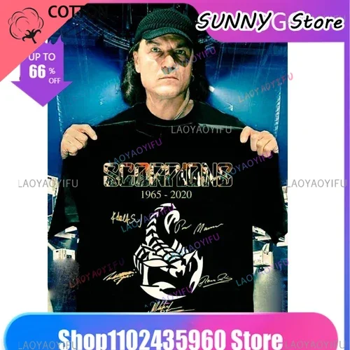 Мужская и женская футболка с красным логотипом Scorpions Rock Heavy Metal Band