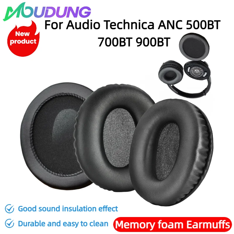 

MOUDUNG Soft Foam Protein Leather Ear Pads Compatible For Audio Technica ANC500BT 700BT 900BT Headset Earmuffs Repairing Parts