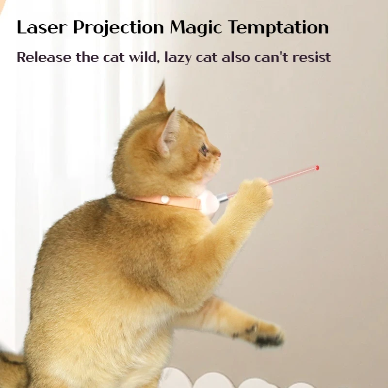 Collare giocattolo per gatti infradito Laser elettrico Stick Teaser due modalità di ricarica auto intrattenimento rilassamento giocattoli per gatti forniture per animali domestici