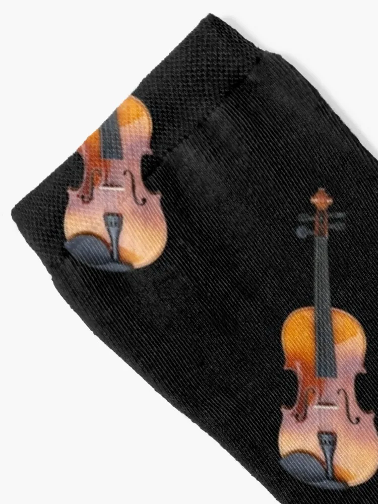 Black Violin Pattern Socks - Violinist Gift Socks Sheer Socks Men