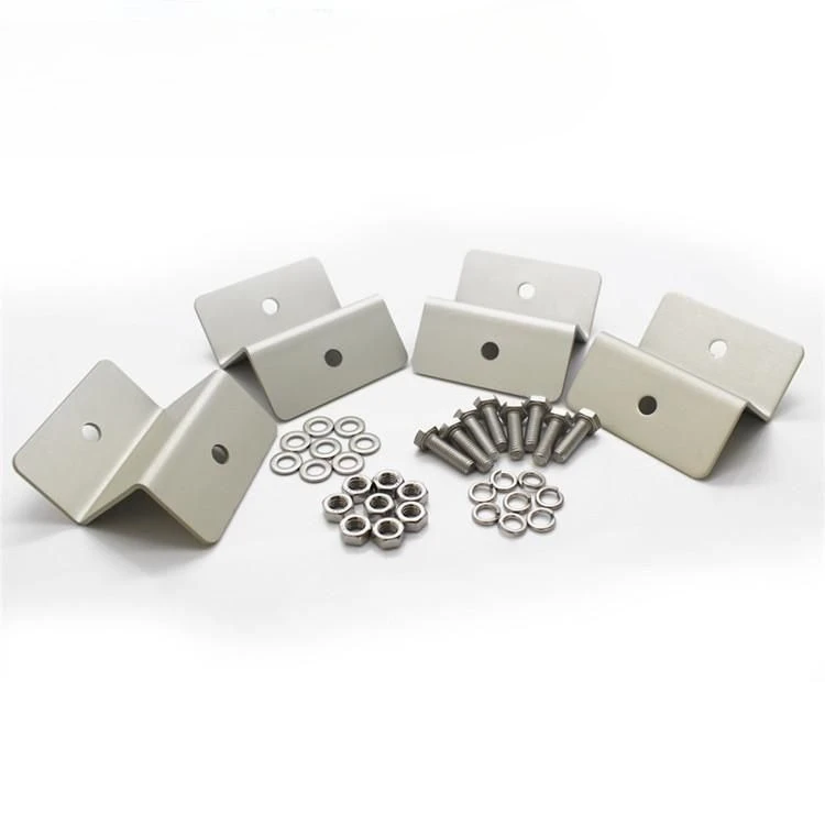 4pcs Z Type Aluminum Solar Panels Mounting Brackets Flat Roof Mount Kit Solar System Installation Bracket Holder Accessories