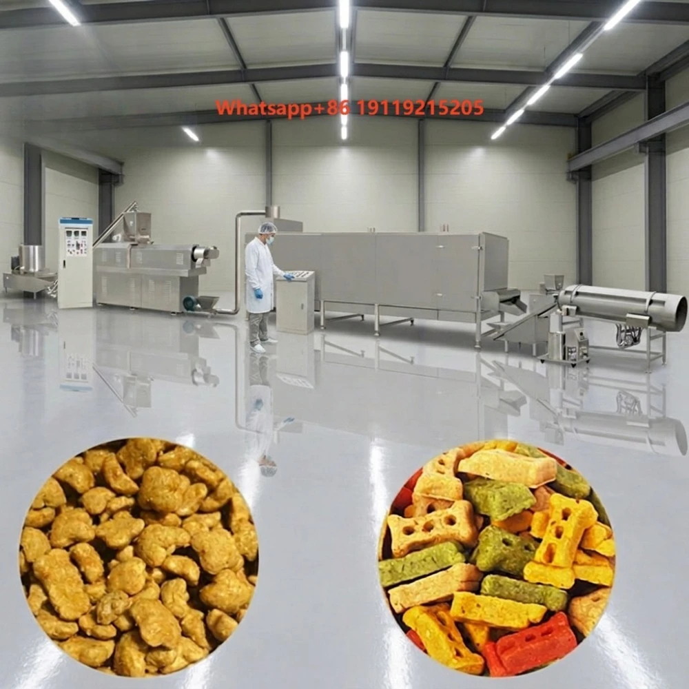 Dry Pet Food Production Machinery Plant Extruded Dog Food Process Line Machines Equipment