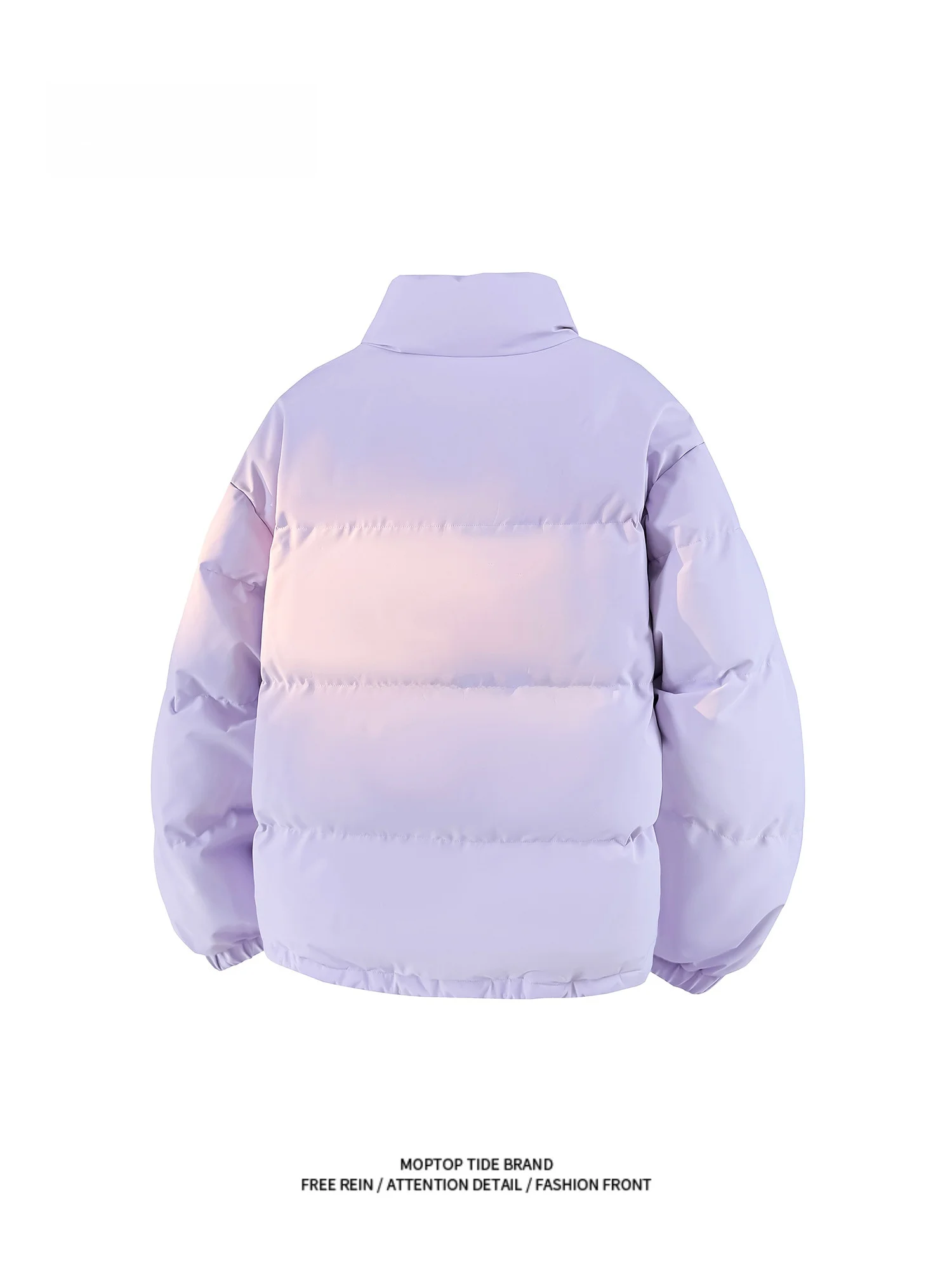 MMOPTOP American Style Color Block Stand Collar Thickened Cotton Jacket Men's Women's Winter Warm Bread Cotton Coat Outerwear