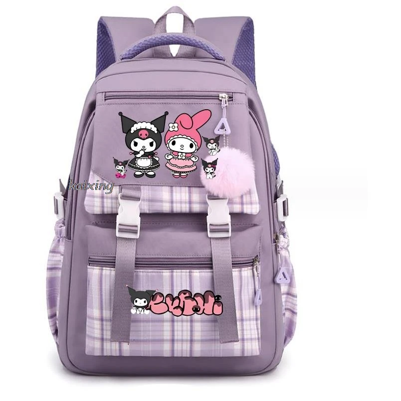 Piękny plecak Kuromi Melody Cartoon Student nastolatki Bookbag plecak sportowy chłopiec dziewczyna Bagpack Laptop kobiety tornister podróżny