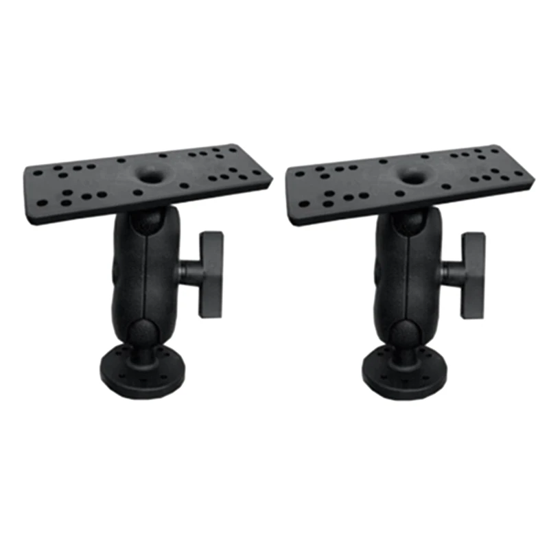 2X Universal Marine Kayka Electronic Fish Finder Mount Fishfinder Plate Rotating Boat Supporter