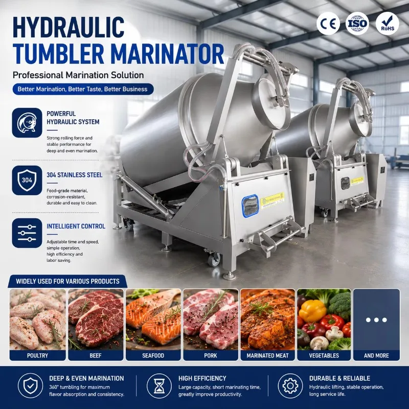 Industrial Vacuum Tumbler Meat Marinator Machine Fast Tenderizing Beef Steak Pork Chicken Wings BBQ Processing