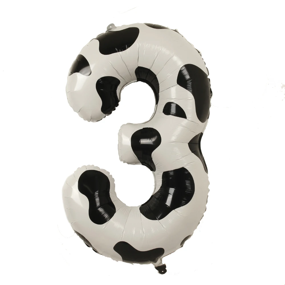 40inch Cow Theme Print Number Balloons Standing Standing walk Cow head Birthday Party Farm Animals Decor DIY Supplies