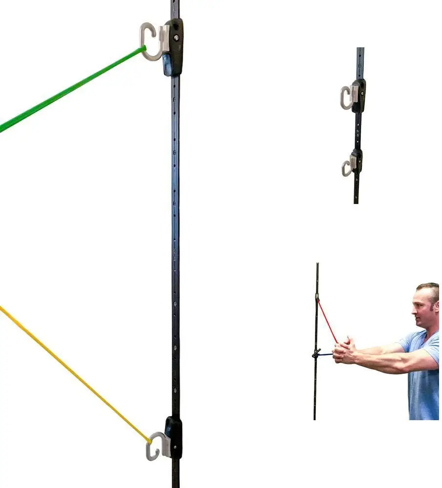 

Компактная система настенных креплений для эспандеров с регулируемыми направляющими для домашних тренировок