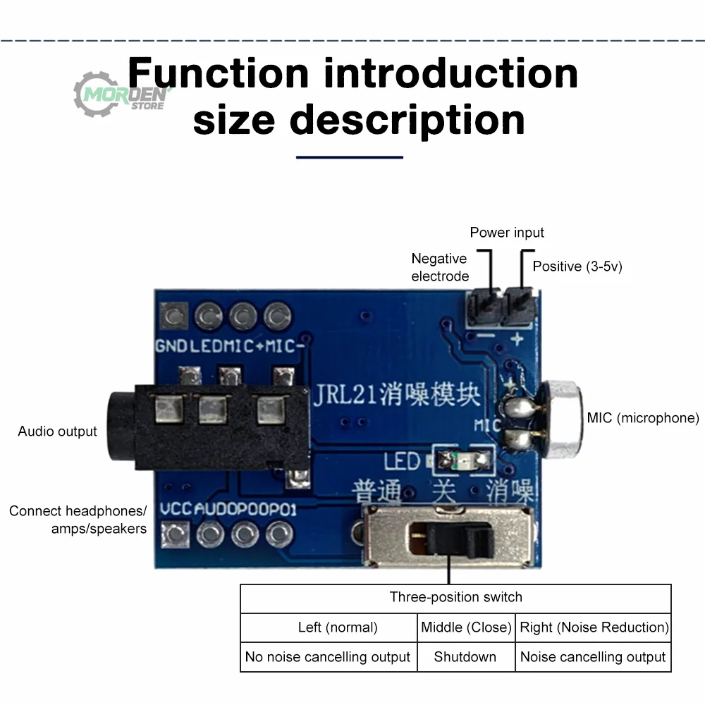 HD Noise Reduction Microphone Module Megaphone Board Real Time Cancellation Movement Vocal Pickup Chip JRl21 for Electrical Tool