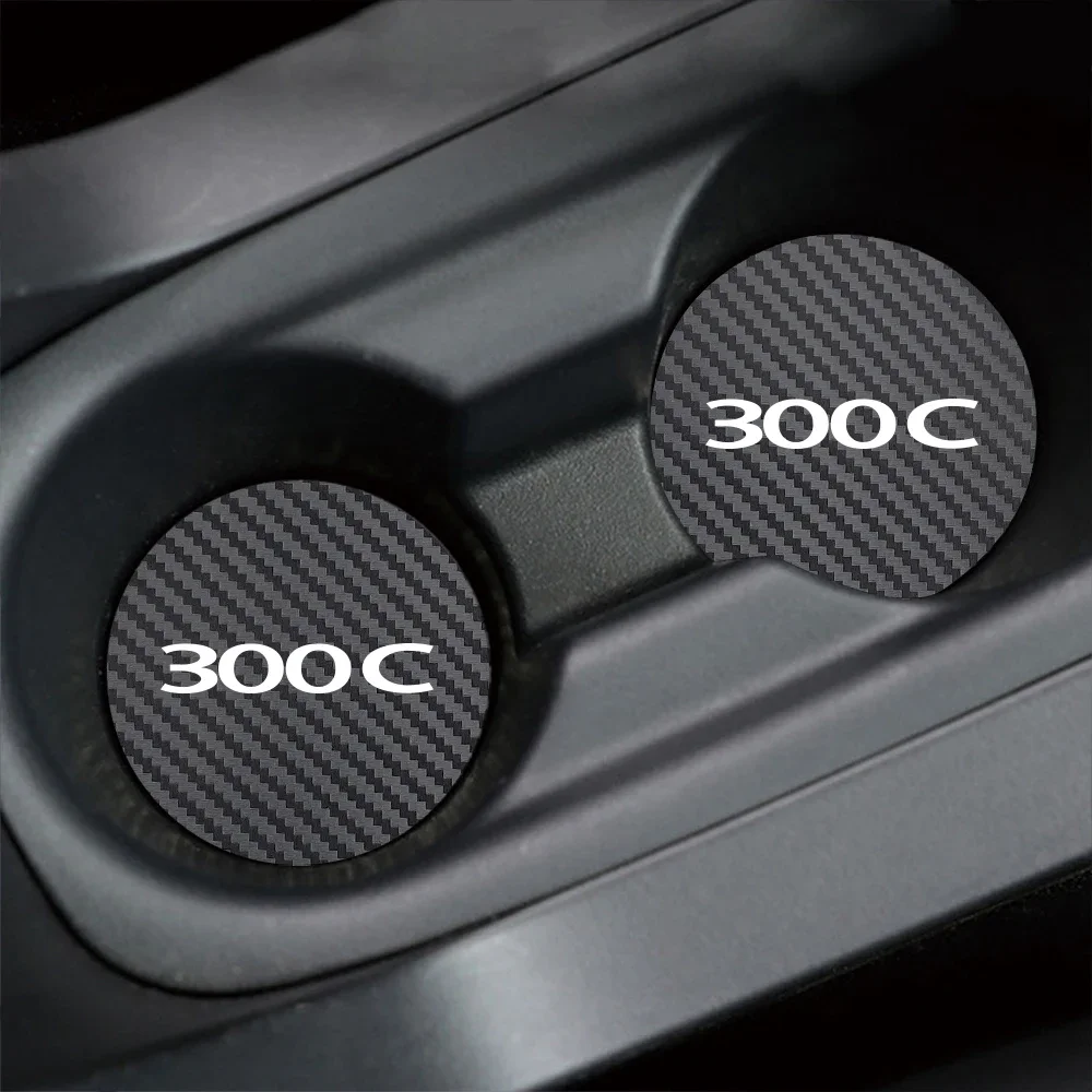 2PCS Car Cup Slot Non-Slip Mat Auto Accessories For Chrysler 300C 300  PT Cruiser Voyager Sebring Pacifica 2004 Crossfire 200