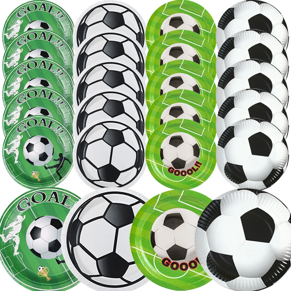 

10/50pcs Soccer Paper Plates 7'' and 9'' Disposable Plates Football Theme Party Supplies Kids Birthday Sports Party Decorations