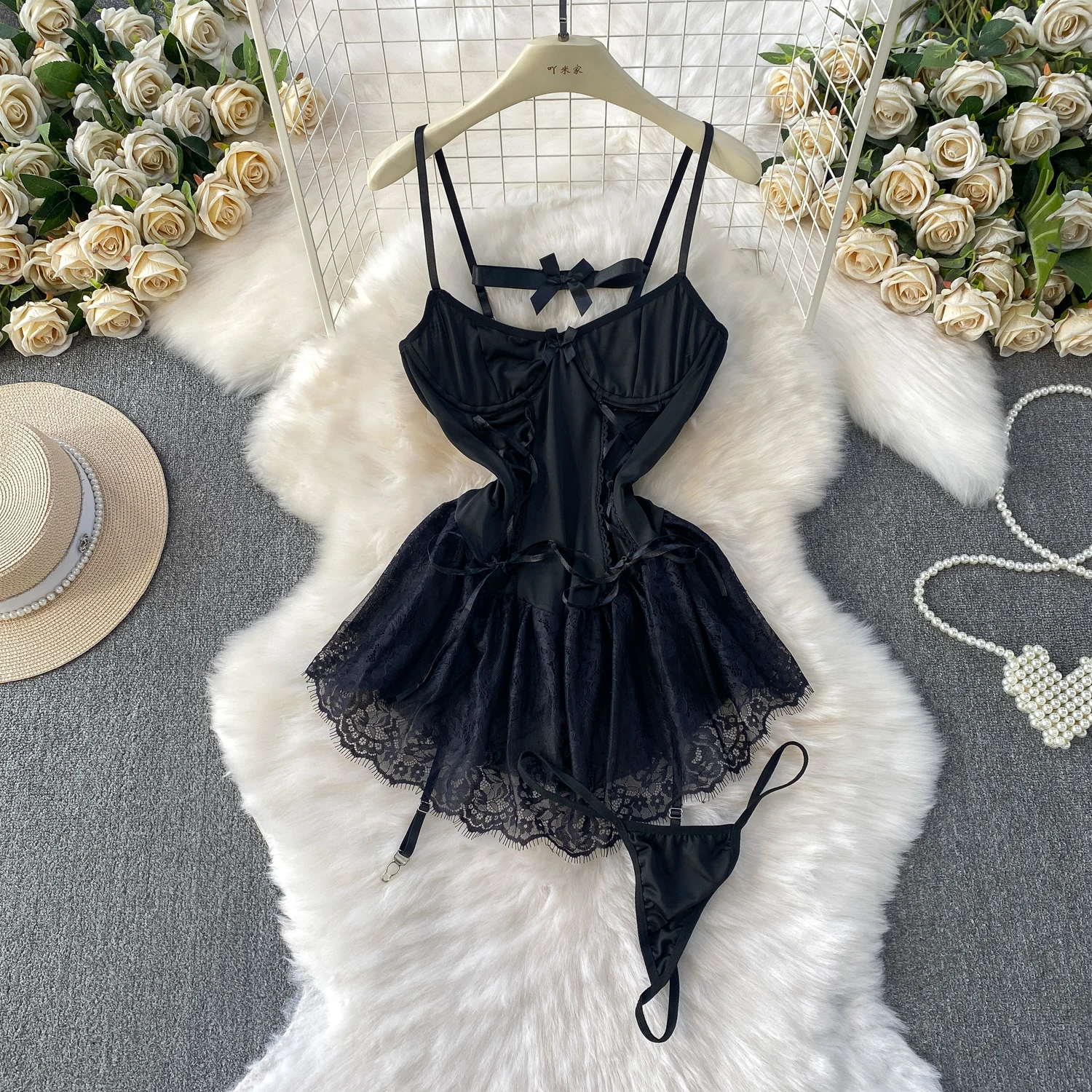 Robe Chic vintage en dentelle épissée sans manches, fée élégante, mode coréenne, vêtements de plage pour femmes