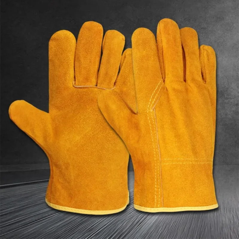 Cowhide Protective Gloves Head Layer Soft Wear Welder Driver Gloves High-grade Full Leather Short Welding Work