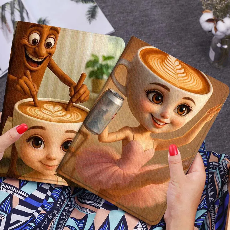 

Cute Coffee Ballet Girl For Xiaomi Redmi Mi Poco Pad 2 5 6s 7 7s Ultra Pro Max 14 12.4 12.1 inch Soft Tablet Case Gift