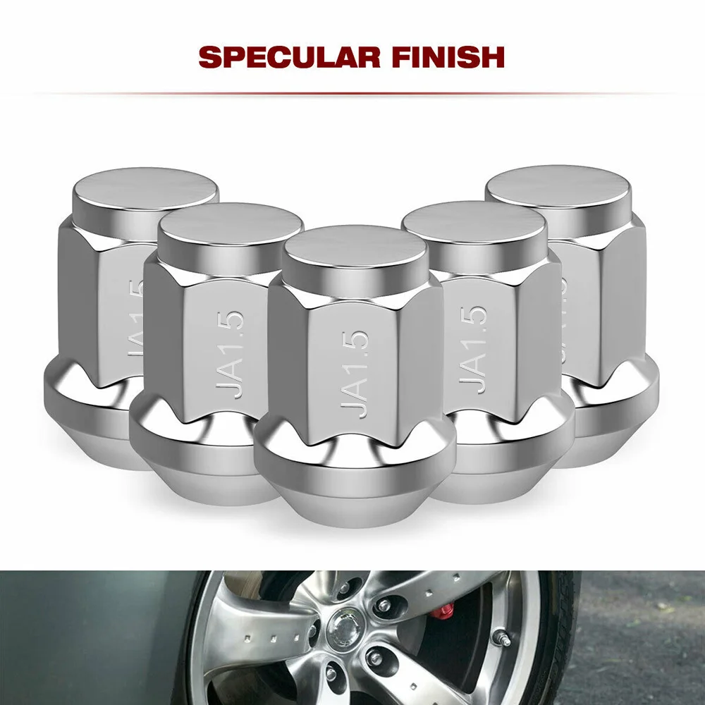 20Pcs Lug Nuts Bulge Acorn 12x1.5 Chrome Wheel Nut Replacement for Ford Fusion Focus Escape Lug Nuts