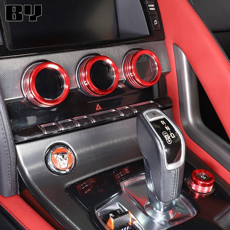 For Jaguar F-TYPE 2013-2024 Aluminum Alloy A/C Volume Knob Control Trim Ring Cover Auto Interior Accessories