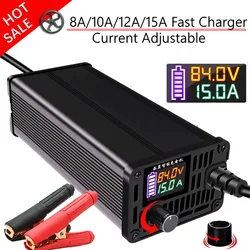 15A Curren Adjust 48V 54.6V 60V 67.2V 72V Lifepo4 Lipo Li-ion LTO Lithium Battery Charger 13S 14S 15S 16S 20S 24S Fast Charger