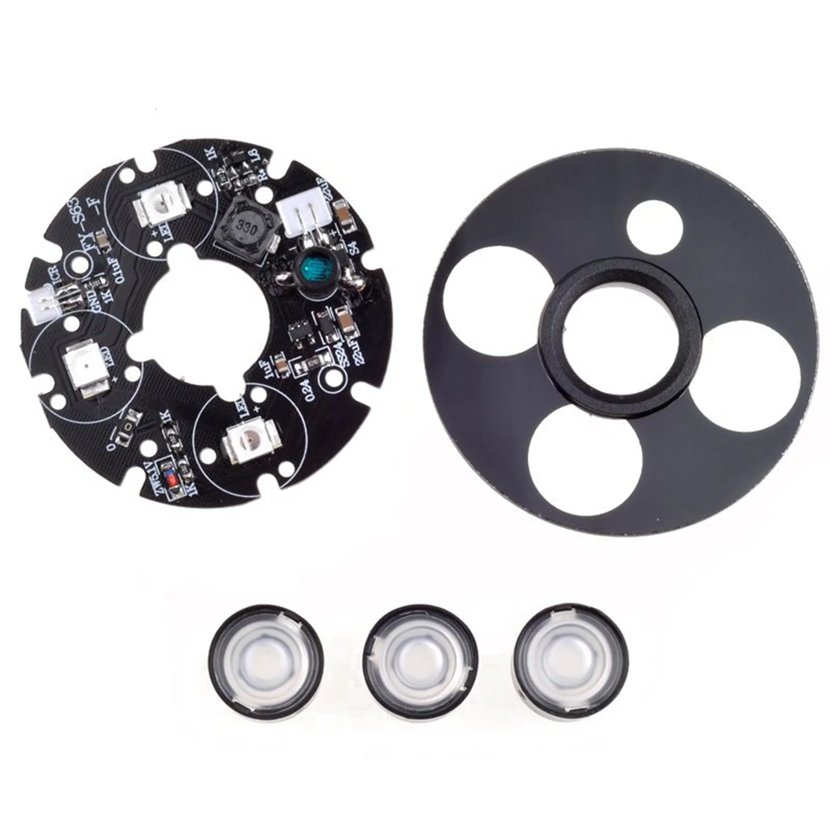 3Pcs 3 Array IR LED Spot Light Infrared 3X IR LED Board For CCTV Cameras Night Vision (53Mm Diameter)