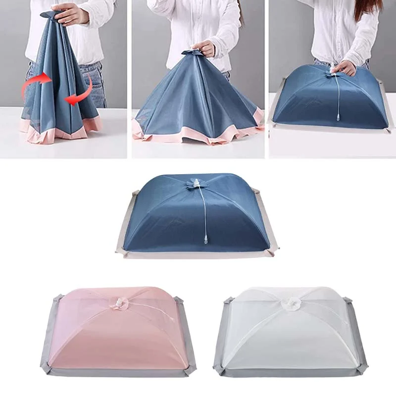 Foldable Food Mesh Cover Fly Anti Mosquito Pop-Up Food Cover Umbrella Meal Vegetable Fruit Breathable Cover Kitchen Accessories