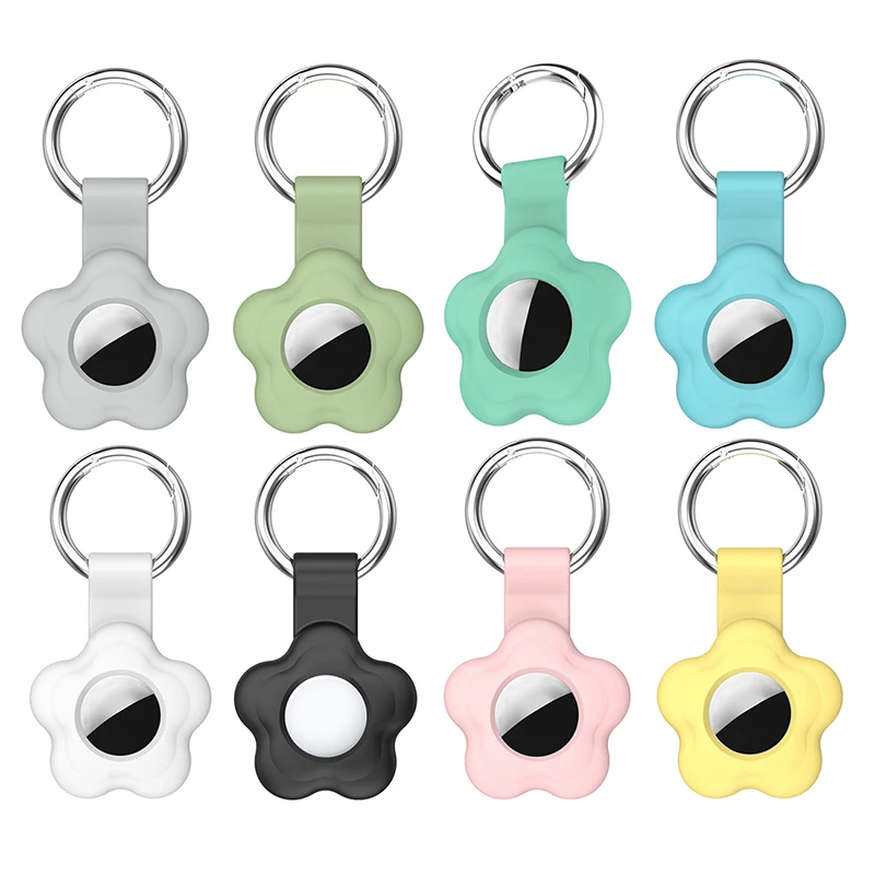 Keychain for ​Apple Airtag Case Silica Gel Key Ring Protective Case for Airtag Tracker Locator Device Anti-lost for Air Tag Case