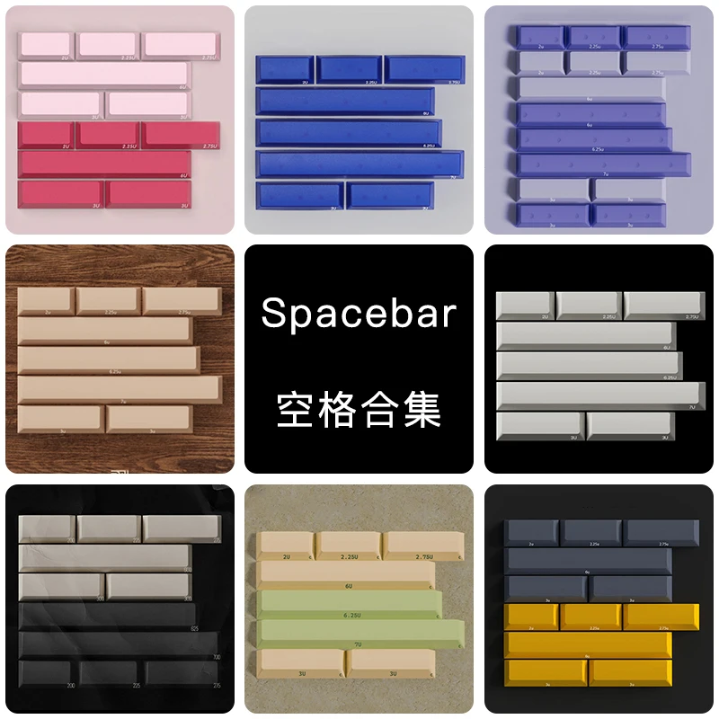 PBTFANS Two-Color PBT Keycap Set  2U/2.25U/3U/6U/6.25U/7U Spacebars for Custom Mechanical Keyboards Fit for Cherry Profile