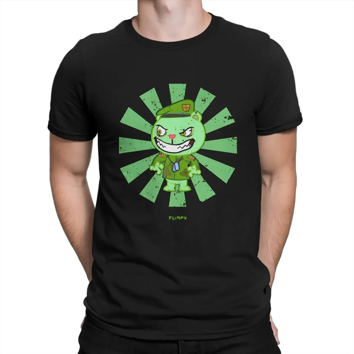 O Neck Short Sleeve T Shirt Printing Clothing T-Shirts for Men Happy Tree Friends Vintage 100% Cotton Tees mens designer 2024