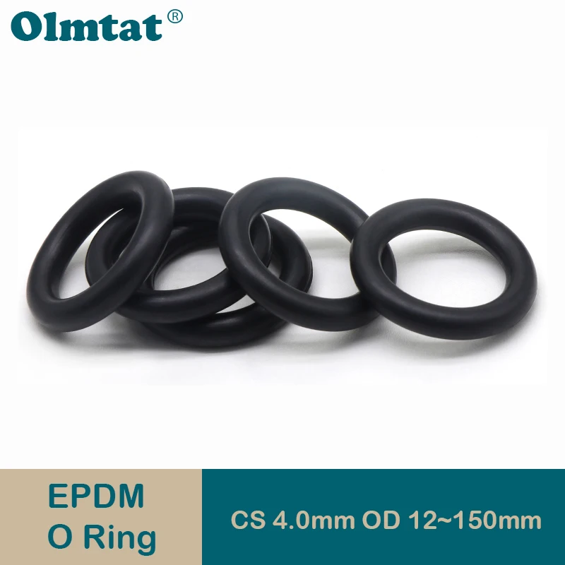 

10/50Pcs EPDM o Rings CS 4mm OD 12 ~ 150mm Acid and Alkali Resistance Water Resistance Friction Resistance o-ring Black