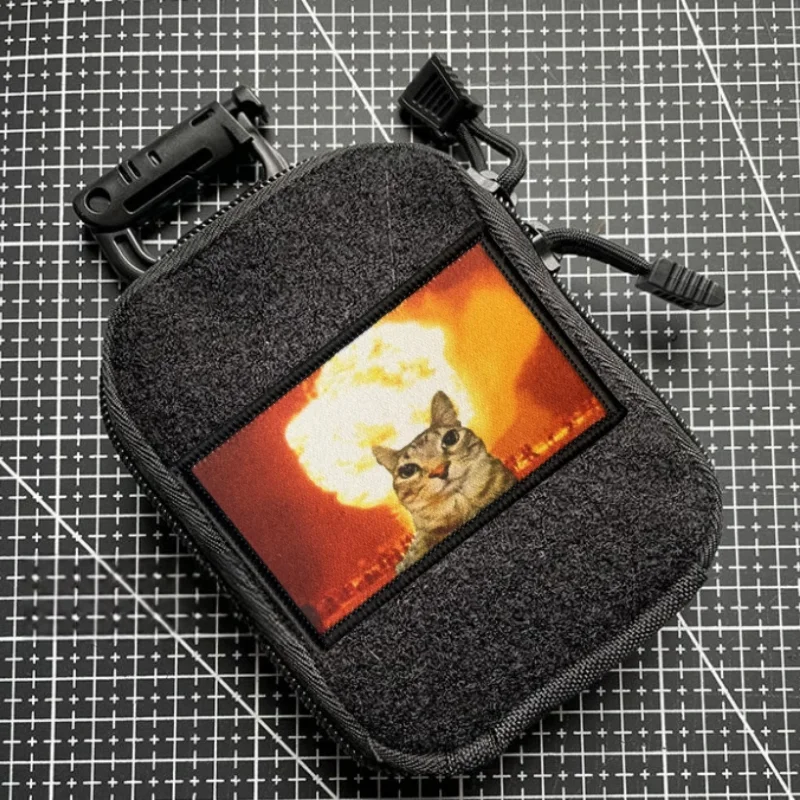Parche táctico gato con gancho y bucle para ropa y mochila - imagen 4