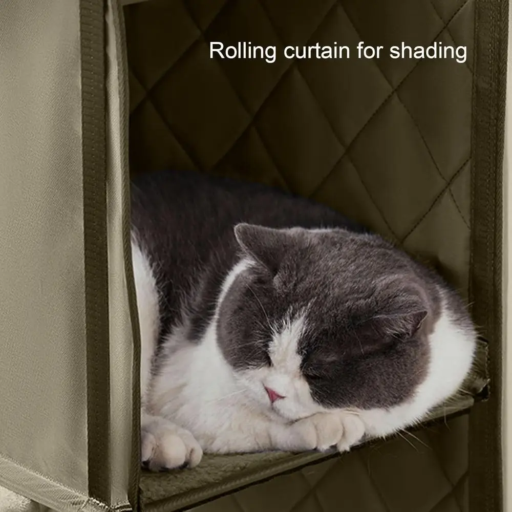 Multi-Level Door-Mounted Cat Tower with Hammock and Toys for Indoor Feline Fun