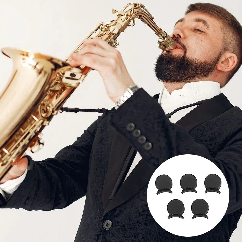 

5 Pcs Black Finger Drag Saxophone Thumb Cushion Clarinet Pad Protector Rest Resilient Professional