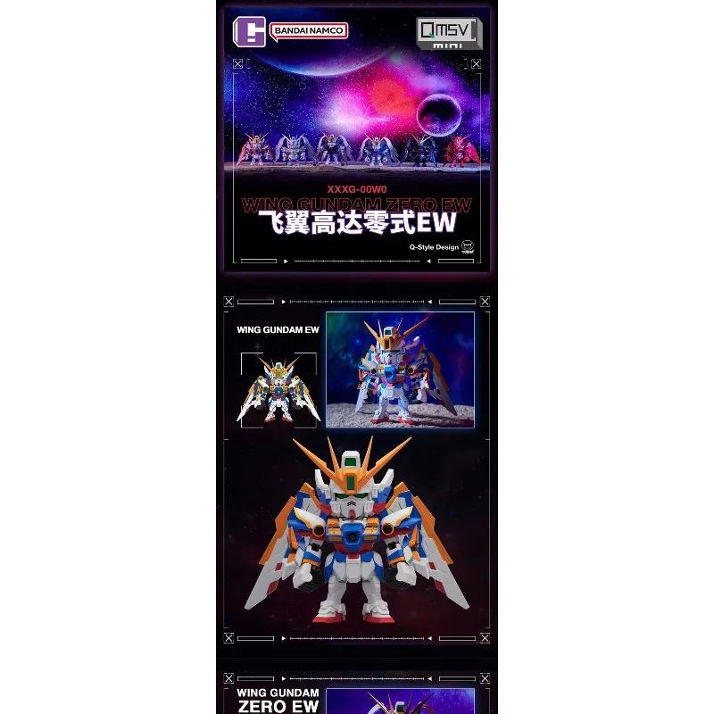 Bandai original brinquedo de doces gundam anime qmsv-mini ew figura de ação brinquedos para meninos meninas crianças presente modelo colecionável ornamentos