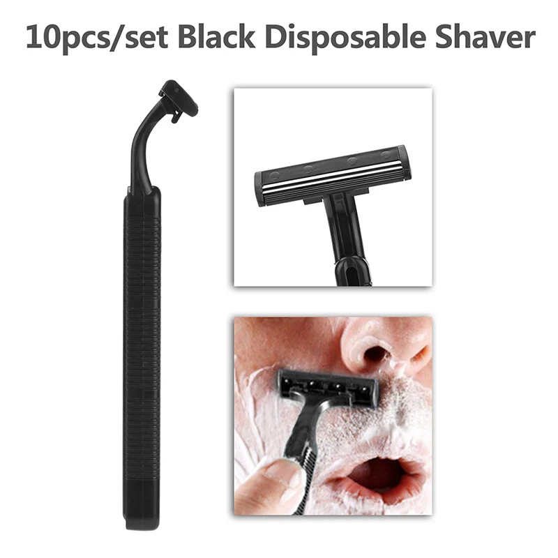 10 Pcs Disposable Two Blade Razor Disposable Razor For Men Stainless Steel Razor Blade Plastic Handle