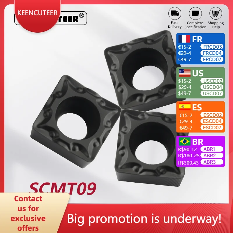 

SCMT SCMT09T308-TM YZ6030 SCMT09T304-TM YZ6030 Carbide Insert forExternal Turning Tool SSBCR Blade for Steel Cutter CNC Lathe