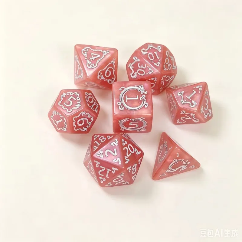 7Pcs Dragon Pattern Polyhedral DND Dice Set For D&D TRPG Role Playing Board Game Entertainment Gift Accessories view 6