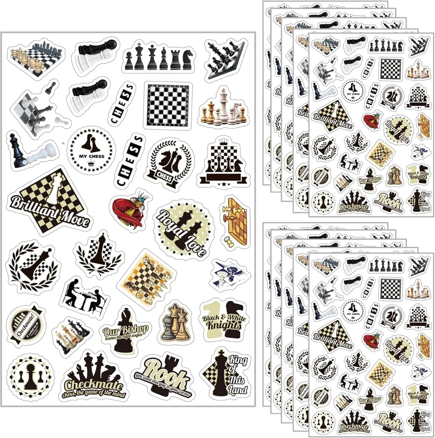 

768 Pcs Chess Stickers, 24 Sheets, Game Party Favors, Decorations, Goodie Bag Stuffers