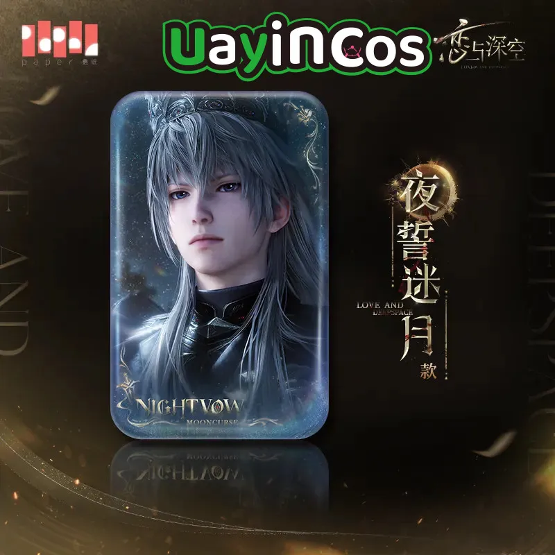 In stock Official Love and Deepspace Xavier Square Badge Brooch  King of Darknight Series Anime Accessories Game Toy Gifts Cospl