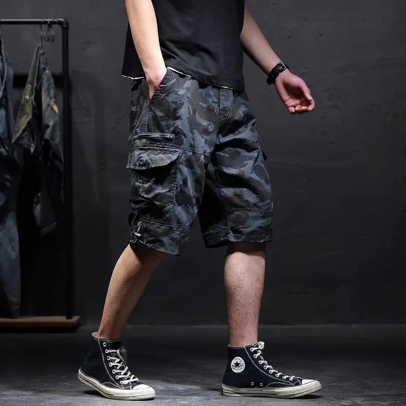 

Men's Camouflage Cargo Shorts 5 Inch Summer Thin Loose Casual 7 Inch Plus Size Fat Boy
