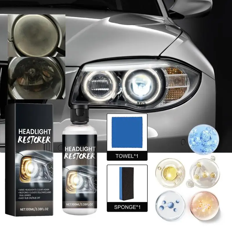 

100ml Car Headlight Restoration Polishing Kit vehicle headlamp Scratch Remover Repair Fluid automotive headlight cleaning agent