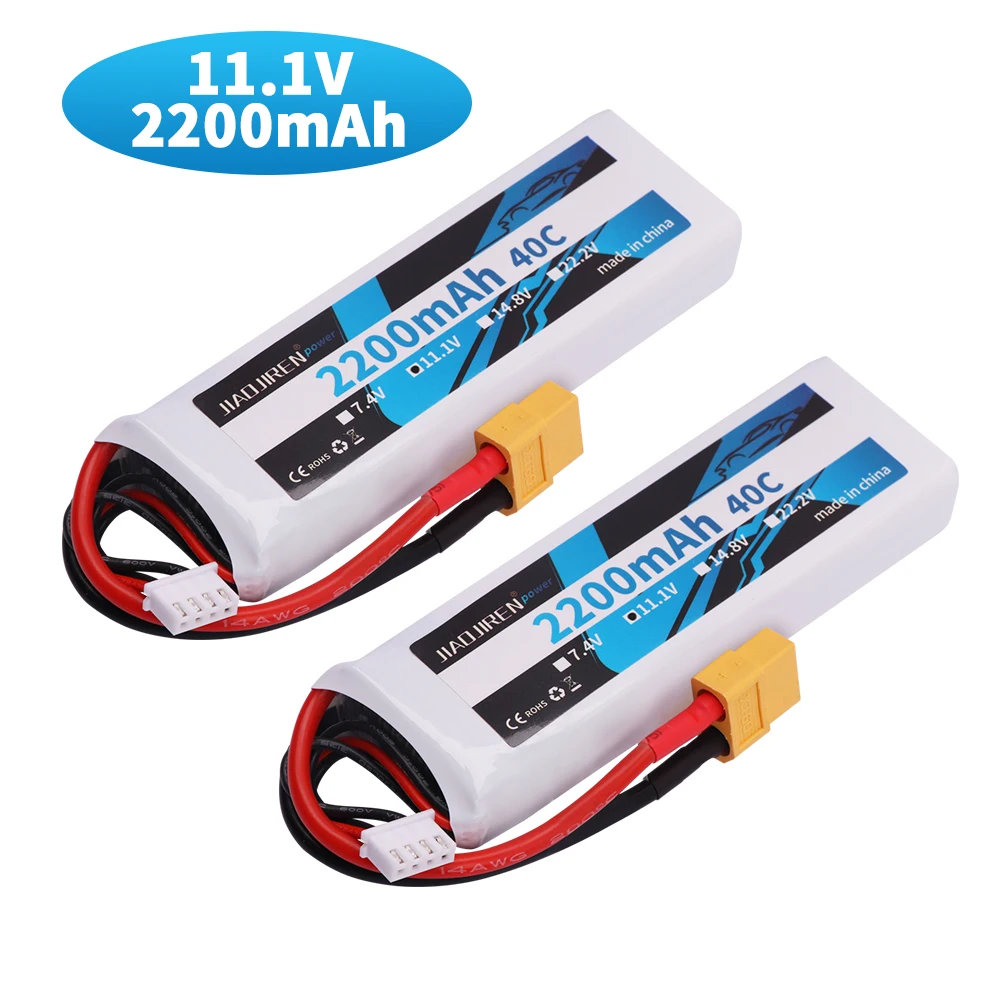 อัพเกรด 2200mAh 11.1V LiPo แบตเตอรี่ XT60 ปลั๊กสําหรับ RC เฮลิคอปเตอร์เครื่องบิน Quadcopter รถยนต์เครื่องบิน 40C แบตเตอรี่และ Charger