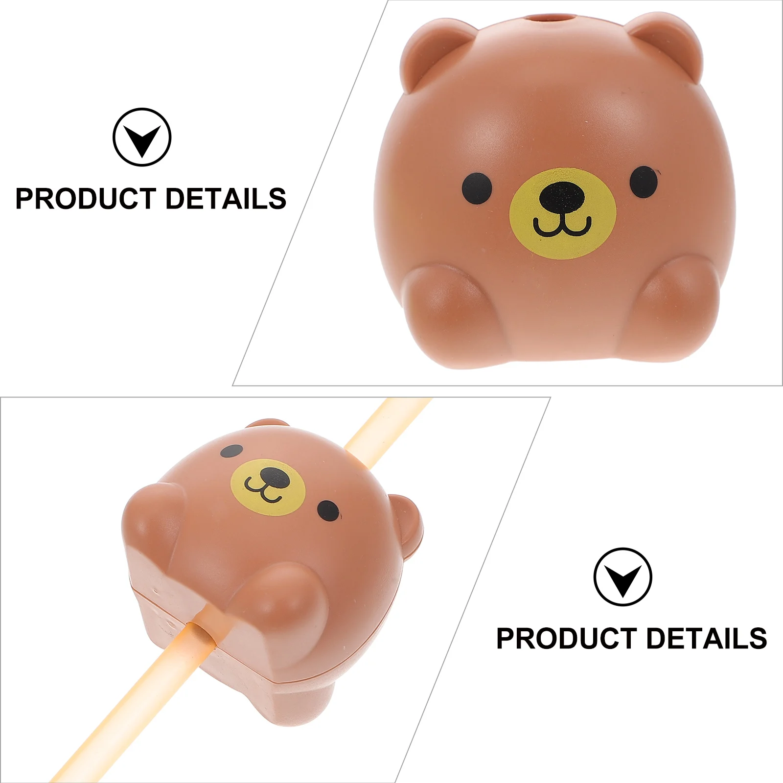 

1 set Animal Sound Effect Cartoon Drinking Straws Baby Water Tube Reusable Safe Rounded Design Straw Clean Hygienic Interactive