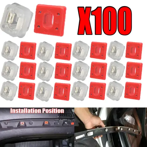 10-100X Car Interior Trim Moulding Door Retainer Trim Finisher Clips For BMW 320i 323i 325i 328i 330i M3 X5 E53 E46 E90 E91 E92